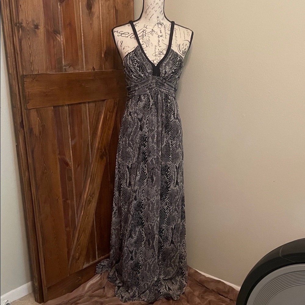 Express Black and Gray Patterned Maxi Dress